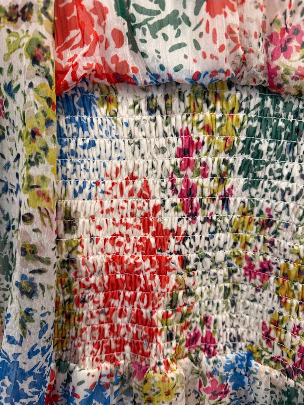 NWT Aqua Multicolor Floral Ruffled Long-Sleeve Mini Dress SZ: Small - Picture 3 of 4